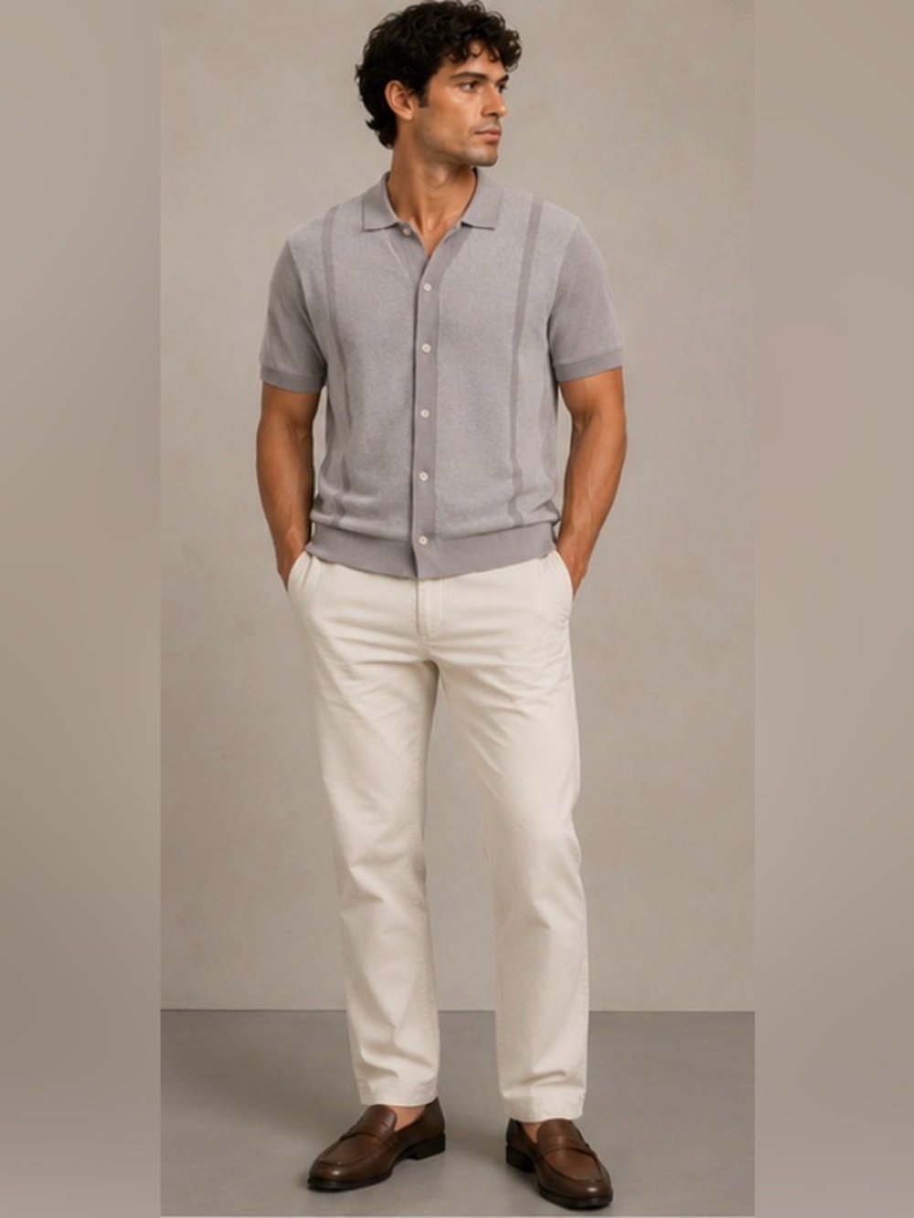Abercrombie & Fitch Men's Gray Short Sleeve Shirt